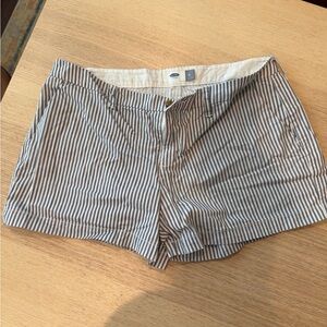 Old Navy Blue and White Striped High-Waist Shorts